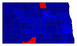 2020 North Dakota County Map of General Election Results for Governor