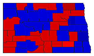 2020 North Dakota County Map of Republican Primary Election Results for State Treasurer