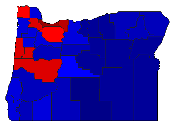 2020 Oregon County Map of General Election Results for Secretary of State