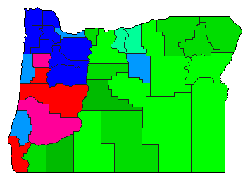 2020 Oregon County Map of Democratic Primary Election Results for Secretary of State