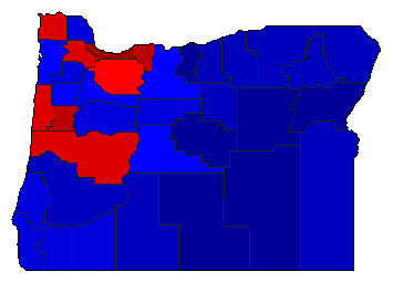 2020 Oregon County Map of General Election Results for State Treasurer