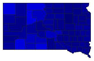 2020 South Dakota County Map of Democratic Primary Election Results for President