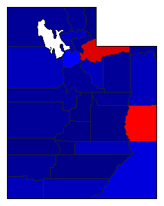 2020 Utah County Map of General Election Results for Governor