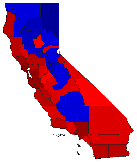 2020 California County Map of General Election Results for President
