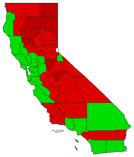 2020 California County Map of General Election Results for Initiative