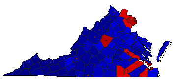 2021 Virginia County Map of General Election Results for Attorney General