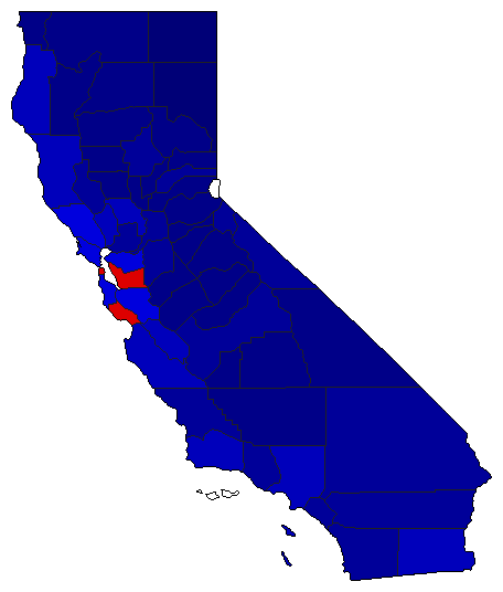 2021 California County Map of Special Election Results for Governor