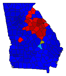 2022 Georgia County Map of Republican Primary Election Results for Secretary of State