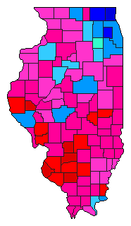 2022 Illinois County Map of Republican Primary Election Results for Senator