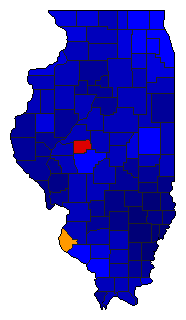2022 Illinois County Map of Republican Primary Election Results for Governor