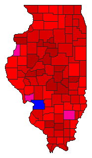 2022 Illinois County Map of Democratic Primary Election Results for Secretary of State