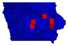 2022 Iowa County Map of General Election Results for Senator