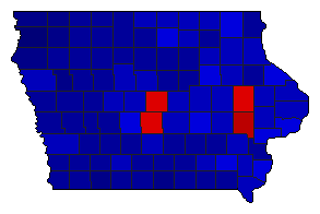 2022 Iowa County Map of General Election Results for Governor