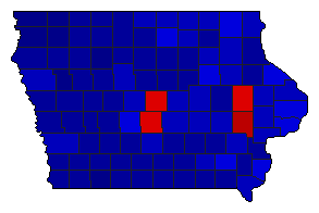 2022 Iowa County Map of General Election Results for Secretary of State