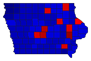 2022 Iowa County Map of General Election Results for State Treasurer