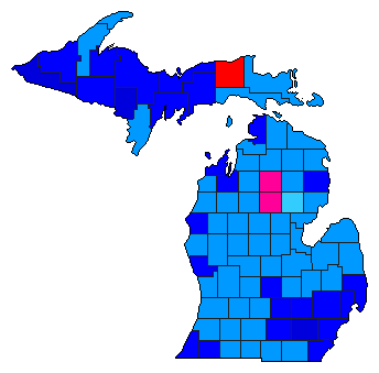 2022 Michigan County Map of Republican Primary Election Results for Governor