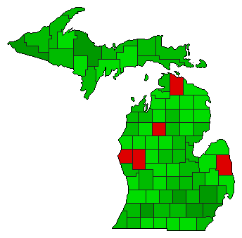 2022 Michigan County Map of General Election Results for Referendum