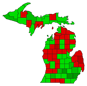 2022 Michigan County Map of General Election Results for Initiative