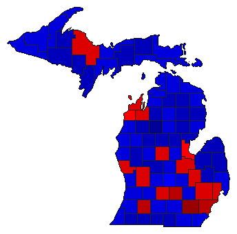 2022 Michigan County Map of General Election Results for Attorney General