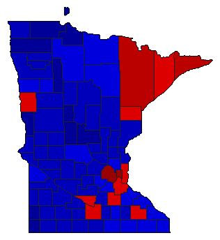 2022 Minnesota County Map of General Election Results for Secretary of State