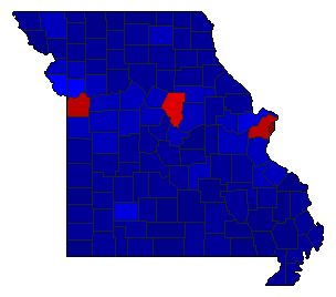 2022 Missouri County Map of General Election Results for Senator