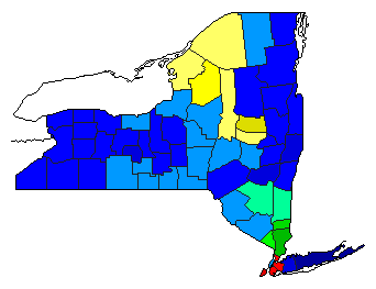 2022 New York County Map of Republican Primary Election Results for Governor
