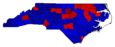2022 North Carolina County Map of General Election Results for Senator