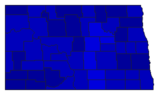 2022 North Dakota County Map of Republican Primary Election Results for Secretary of State