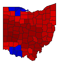 2022 Ohio County Map of Democratic Primary Election Results for Governor