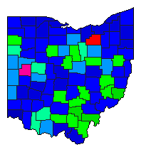 2022 Ohio County Map of Republican Primary Election Results for Governor
