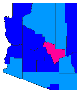 2022 Arizona County Map of Republican Primary Election Results for Senator