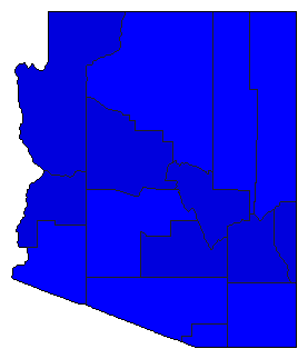2022 Arizona County Map of Republican Primary Election Results for Governor