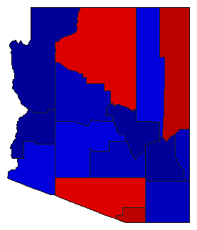 2022 Arizona County Map of General Election Results for State Treasurer