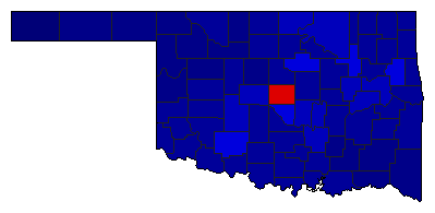 2022 Oklahoma County Map of General Election Results for Senator