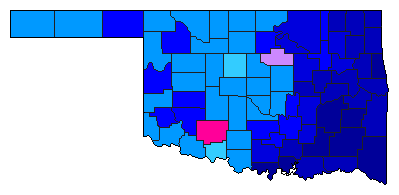 2022 Oklahoma County Map of Republican Primary Election Results for Senator