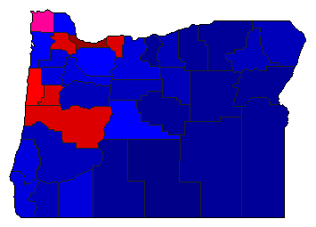 2022 Oregon County Map of General Election Results for Governor