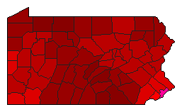 2022 Pennsylvania County Map of Democratic Primary Election Results for Senator