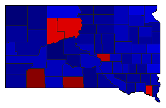 2022 South Dakota County Map of General Election Results for Secretary of State
