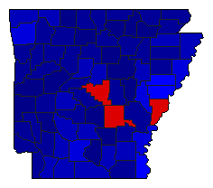 2022 Arkansas County Map of General Election Results for Senator