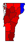 2022 Vermont County Map of General Election Results for US Representative