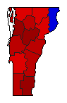 2022 Vermont County Map of General Election Results for Secretary of State