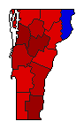 2022 Vermont County Map of General Election Results for State Treasurer