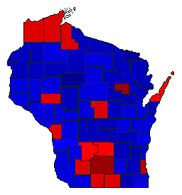 2022 Wisconsin County Map of General Election Results for Secretary of State