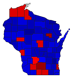 2022 Wisconsin County Map of General Election Results for State Treasurer