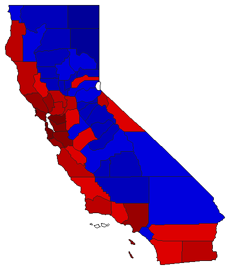 2022 California County Map of Special Election Results for US Representative