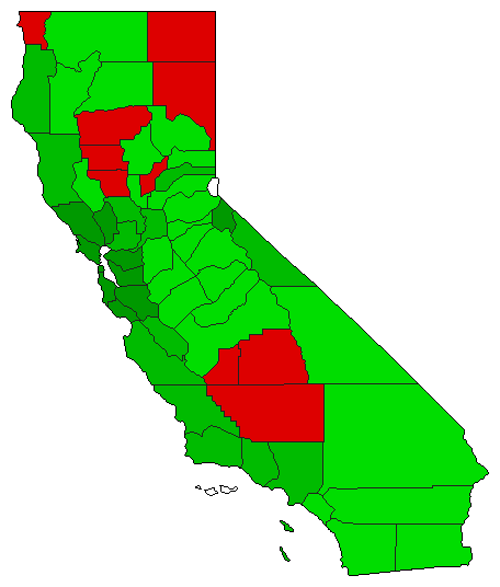 2022 California County Map of General Election Results for Referendum