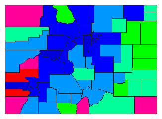2022 Colorado County Map of Republican Primary Election Results for Secretary of State