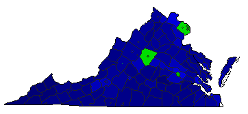 2024 Virginia County Map of Republican Primary Election Results for President