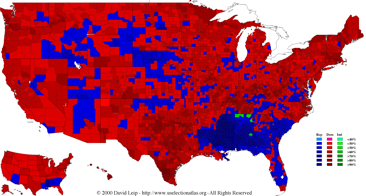 1964 Presidential Election - Election Results by County