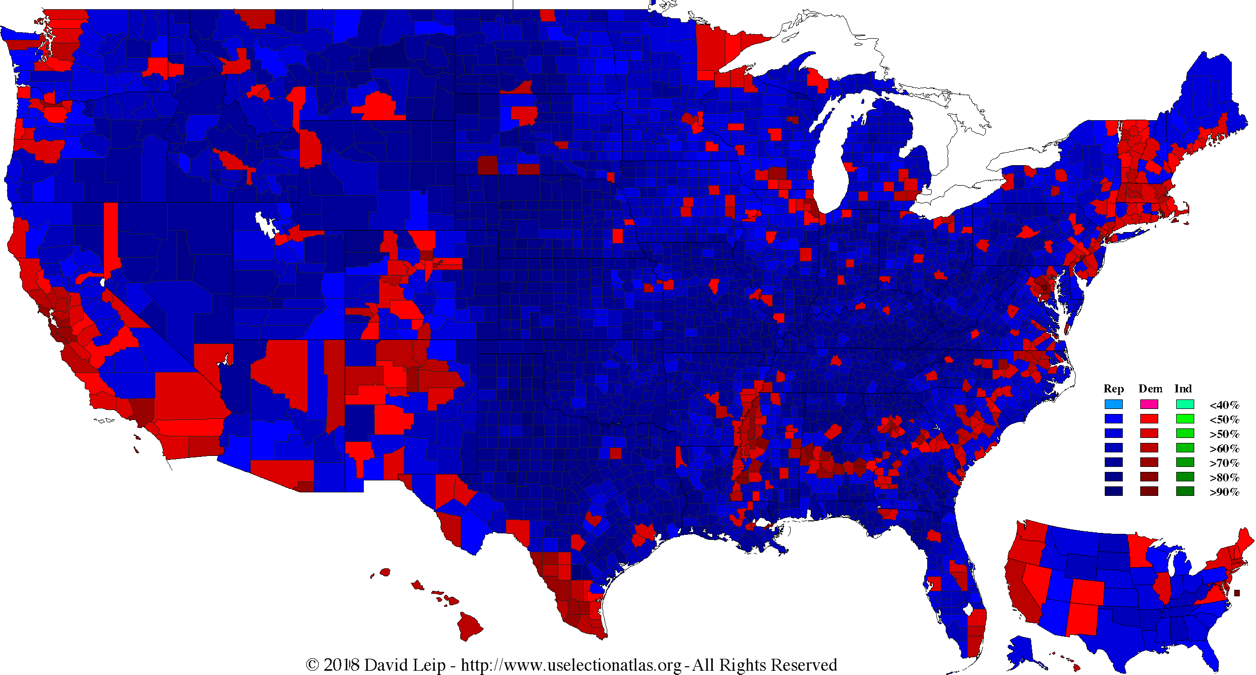 2016 Presidential Election - Election Results by County